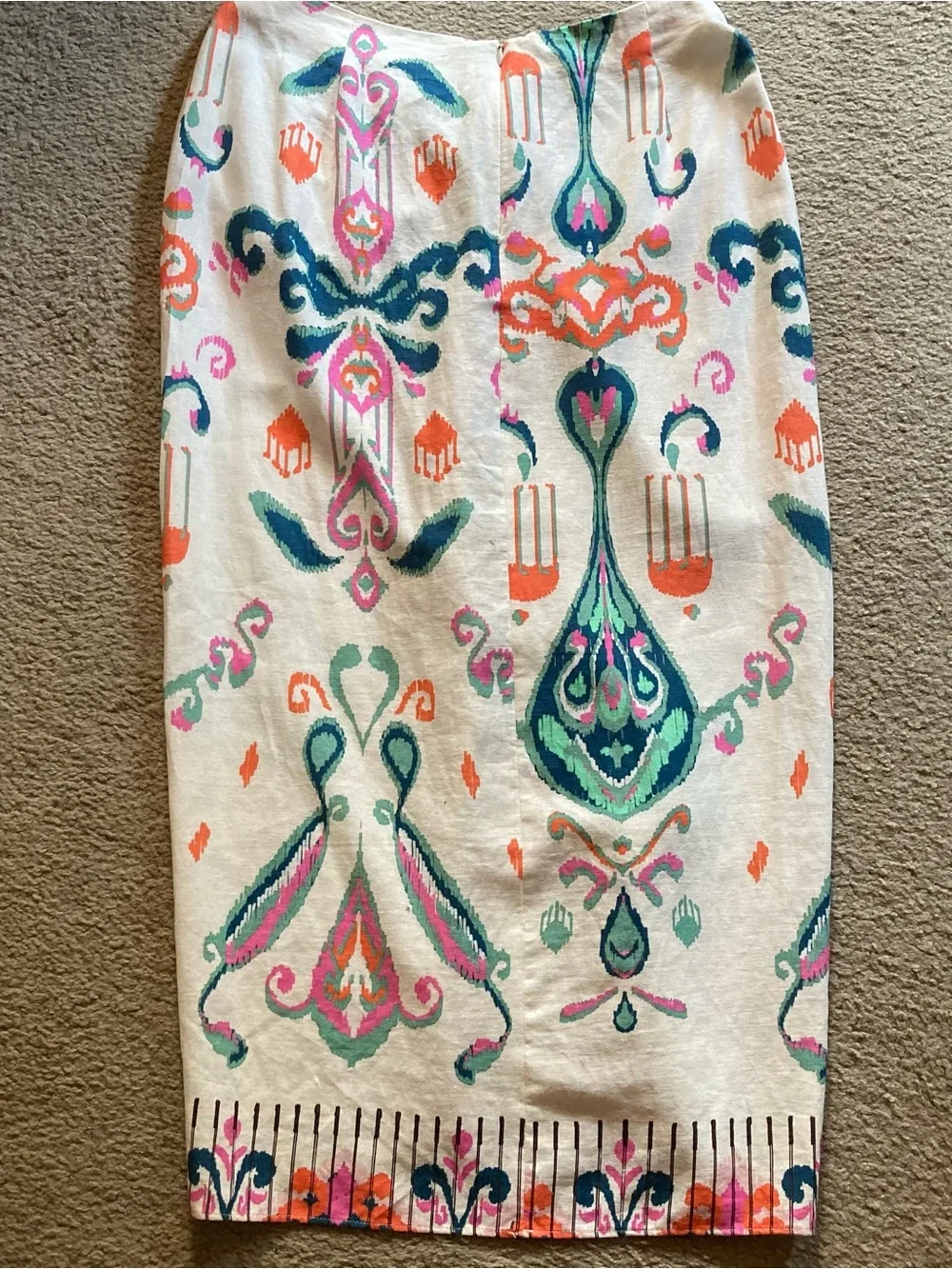 Zara Vibrant Multicolored Abstract Pattern Linen Blend Knotted Pareo Skirt NWT L